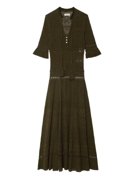 Rochie maxi Zadig&voltaire din dantelă de costum verde