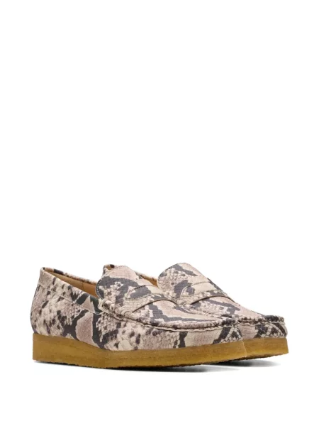 Лоуфъри Clarks Originals със змийски принт сиво