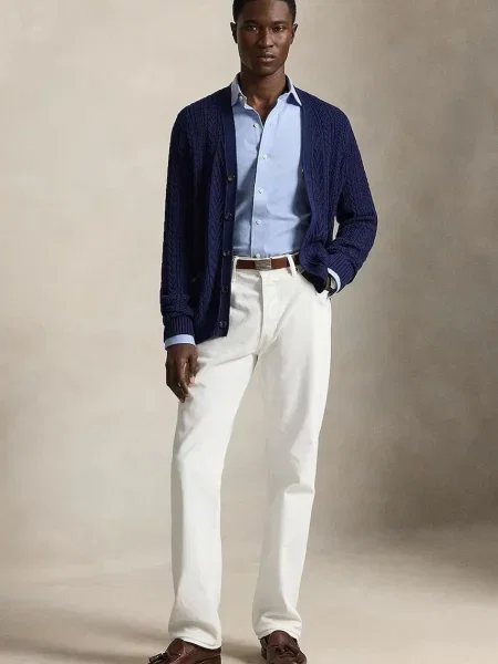 Polo Ralph Lauren koszula z bawełną niebieska