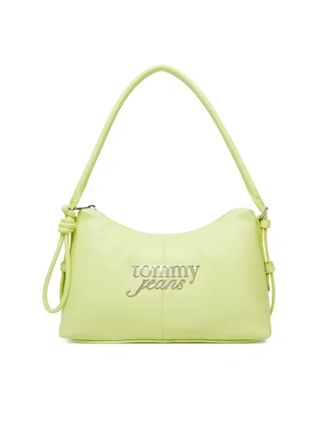 Ročna torba Tommy Jeans Metal Logo Shoulder Bag zelena