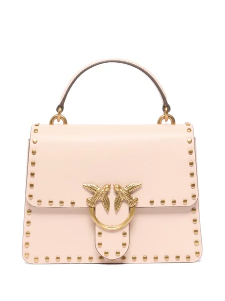 Top Pinko din piele cu tepi roz