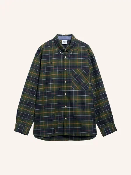 Barbour Oxfordská Košile Comfort Fit khaki oranžová červená