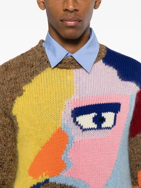 Pulover Walter Van Beirendonck tricotate maro