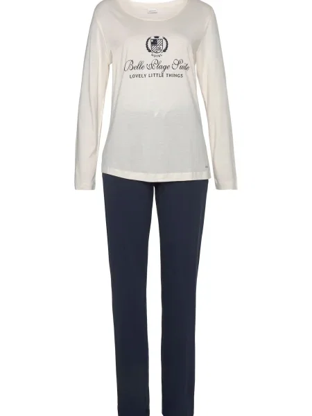 LASCANA Pijama bleumarin alb