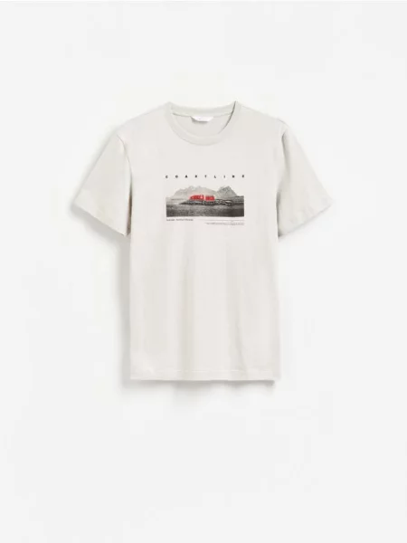 Reserved Tricou regular din deschis gri