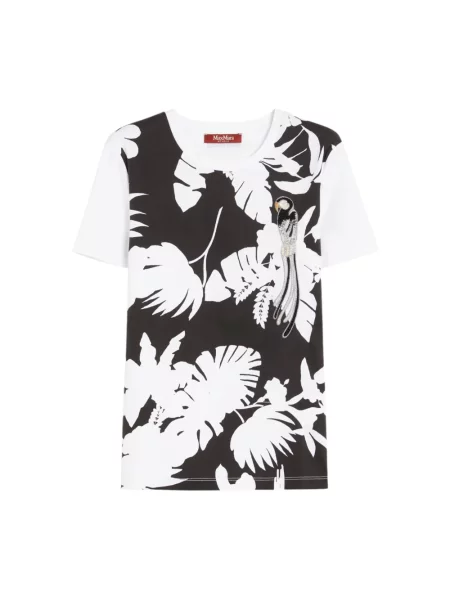 Koszulka Max Mara Studio z nadrukiem biała