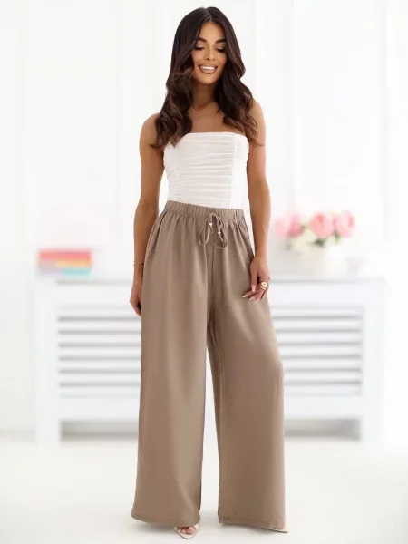 Spodnie Factory Price wiązane białe