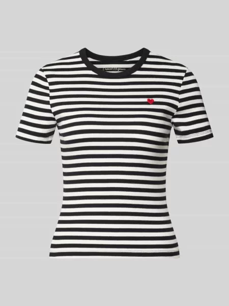 T-shirt o kroju slim fit z mieszanki bawełny model VAL' Only biała