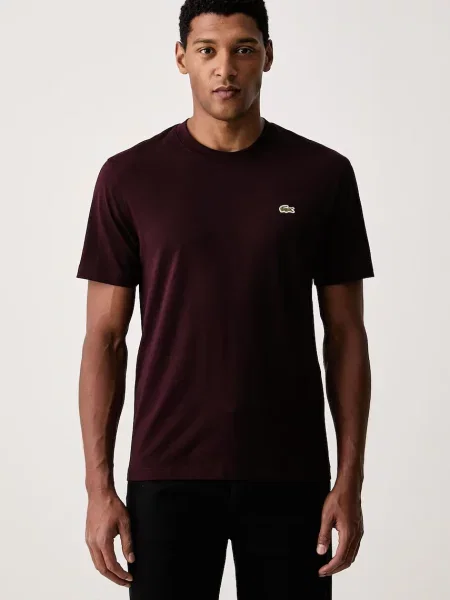 Tricou Lacoste clasic din jerseu maro