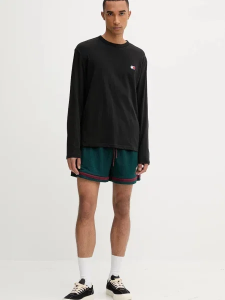 Tommy Jeans majica z dolgimi rokavi črna