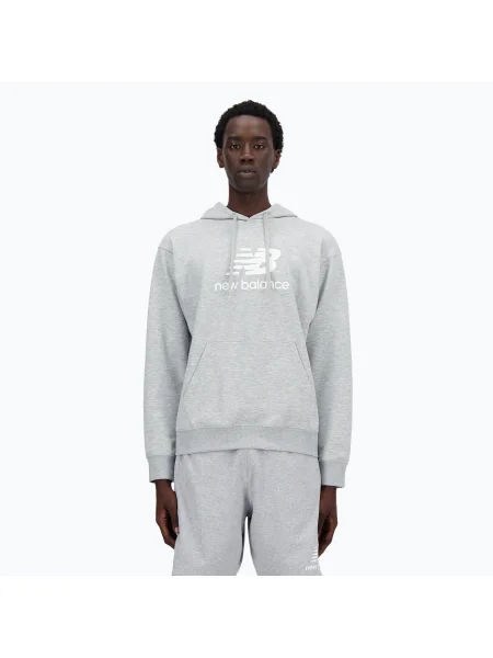 Olcsóbban. Férfi melegítőfelső New Balance Stacked Logo French Terry Hoodie athletic grey. Méret: XXL szürke