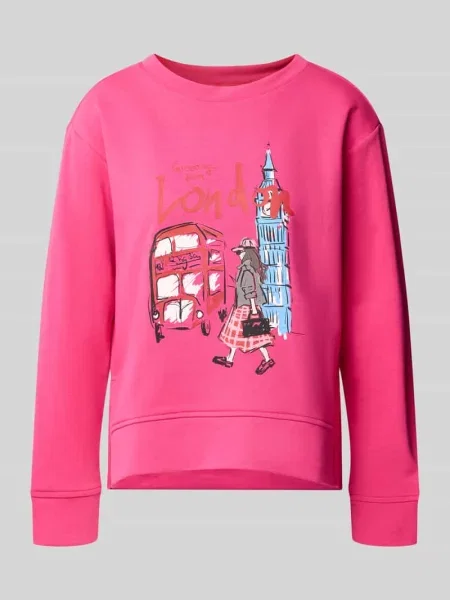 Bluza z nadrukiem i dekoltem typu crew neck Milano Italy różowa