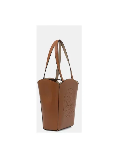 Karl Lagerfeld Torebka shopper skórzana K/CIRCLE brązowa