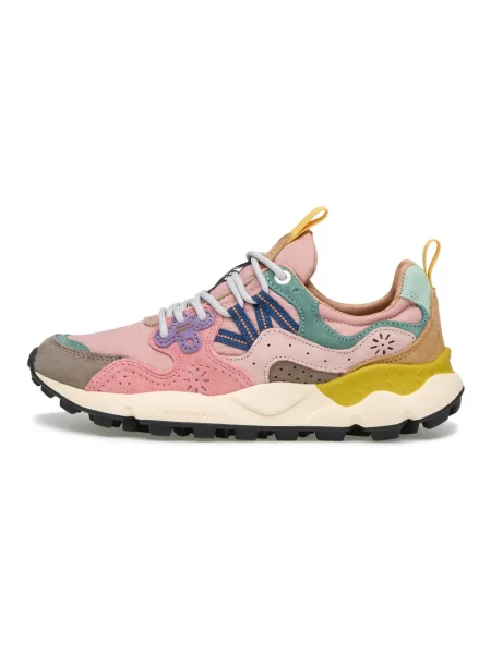 Sneakersy Flower Mountain zamszowe w kwiatki różowe