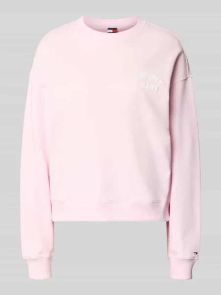 Bluzka o pudełkowym kroju z czystej bawełny Tommy Jeans różowa