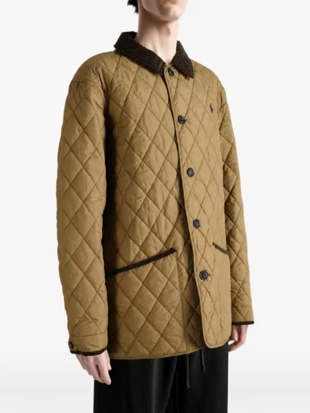 Matlasat palton Polo Ralph Lauren cu broderie alb