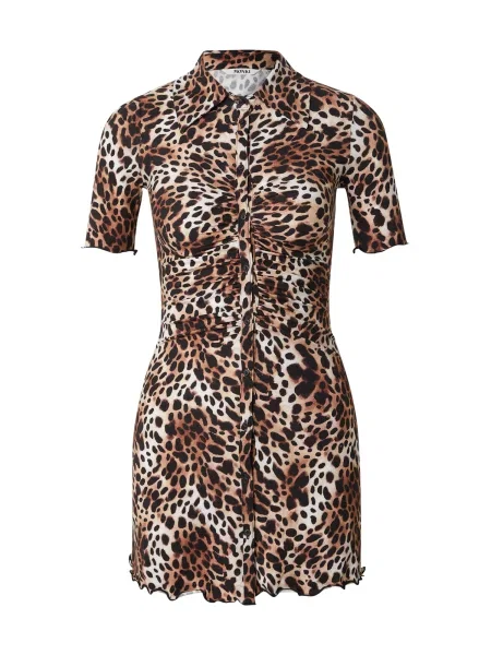 Monki Rochie tip bluză bej / maro negru
