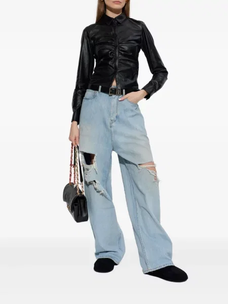 Cămașă Balenciaga din piele negru
