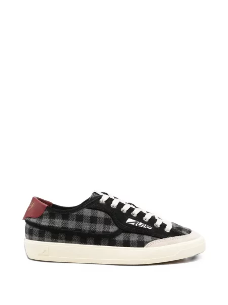 Sneakerși Autry din piele în carouri negru