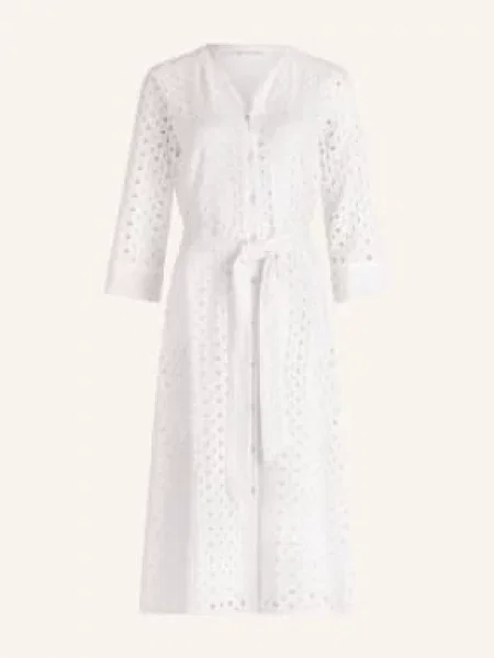 Betty&Co Sukienka Z Koronki Ażurowanej Z Rękawami weiss biała