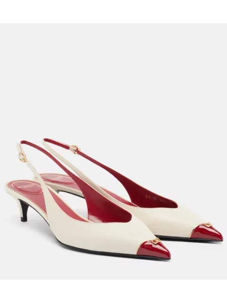 Pantofi cu toc Valentino Garavani din piele slingback alb