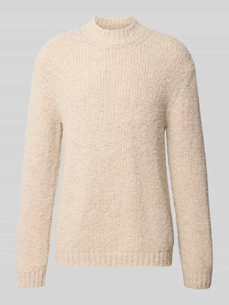 Sweter o kroju oversized z mieszanki żywej wełny Marc O'polo beżowy