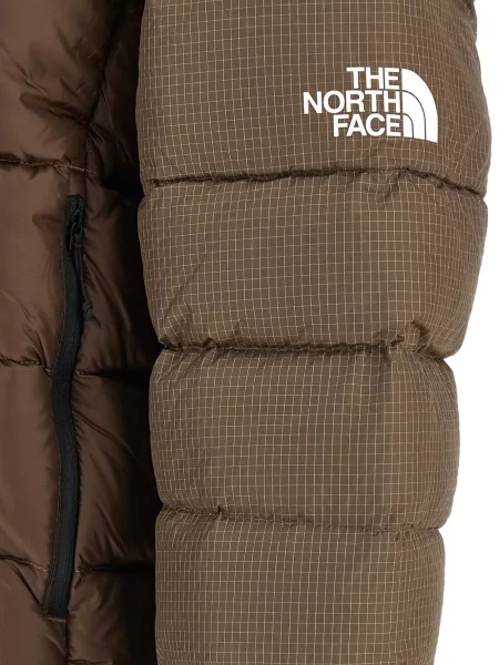 Geacă cu puf The North Face cu glugă maro