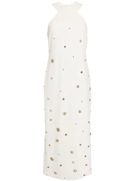 Sukienka midi Elie Saab do kolan garniturowa biała