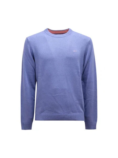Dzianinowy sweter Sun68 w jednolitym kolorze fioletowy