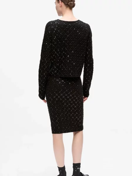 Шерстяной кардиган Karl Lagerfeld черный