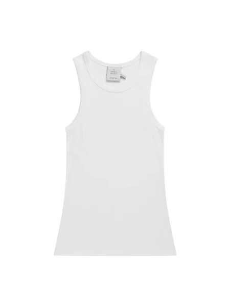 Top Munthe w paski prążkowany żakardowy biały