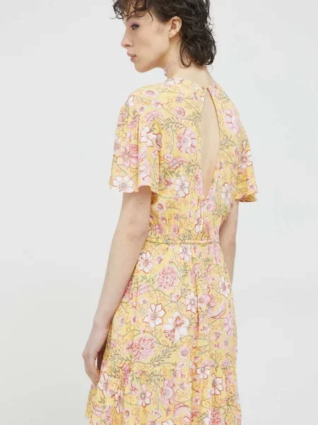 Сукня Billabong mini розкльошена жовтий
