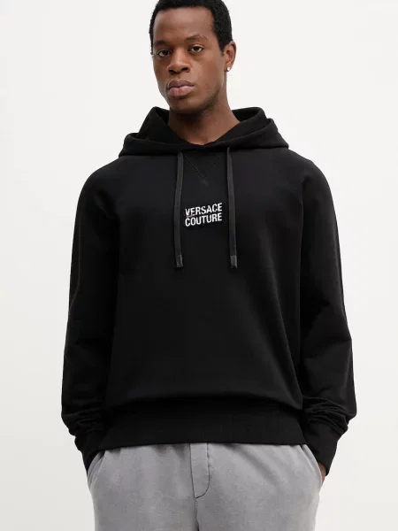Versace Jeans Couture hanorac de cu glugă cu imprimeu negru