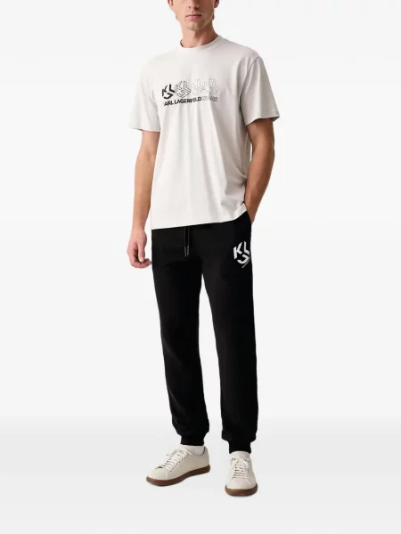 Spodnie Karl Lagerfeld Jeans z nadrukiem do biegania czarne