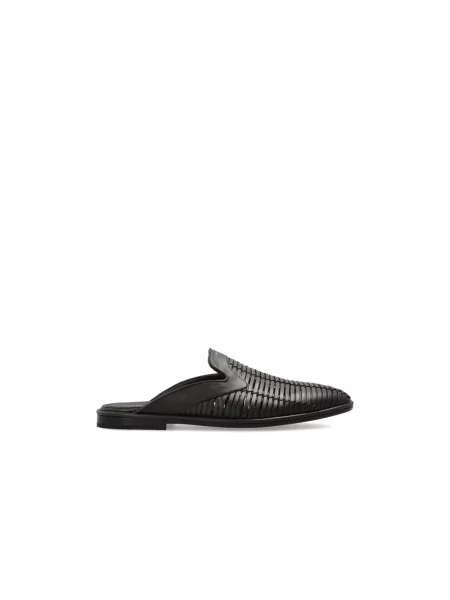 Klapki mules Ferragamo skórzane brązowe