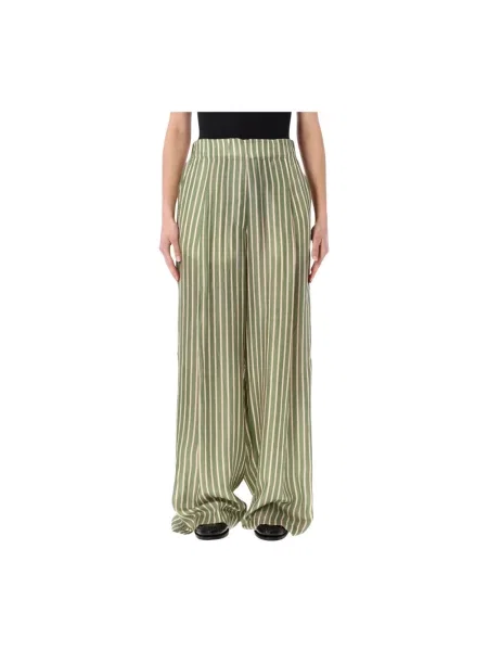 Spodnie Dries Van Noten w paski zielone