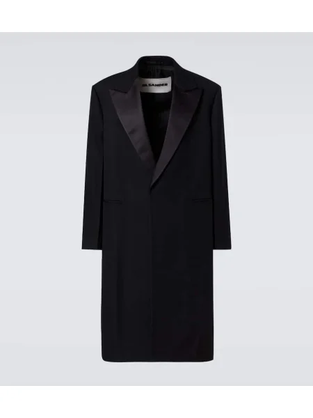 Palton Jil Sander de lână negru