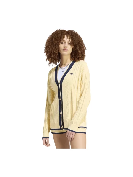 Dzianinowy kardigan Adidas Originals żółty