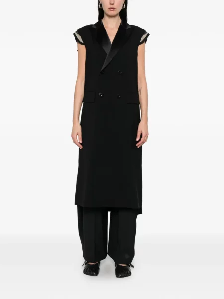 Двуреден двуредно палто Sacai черно