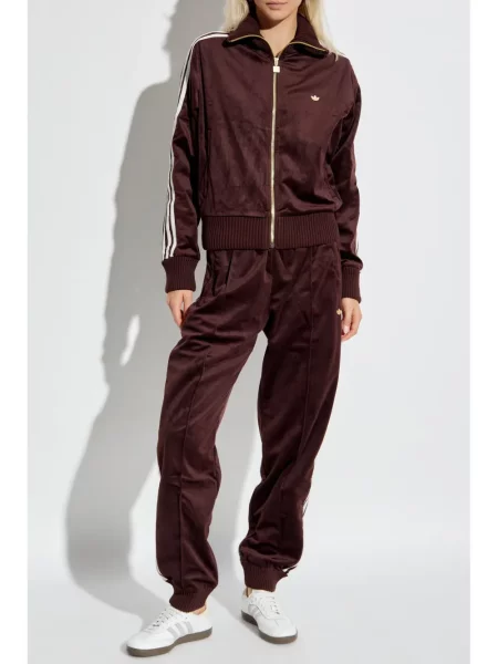 Pantaloni Adidas cu broderie de catifea negru
