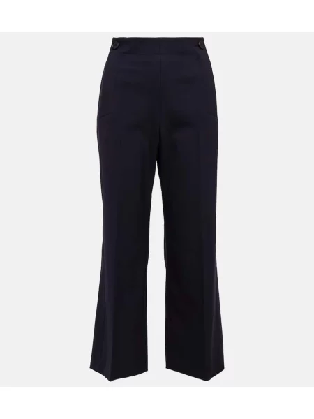 Cropp pantaloni Chloã© cu talie înaltă de lână albastru