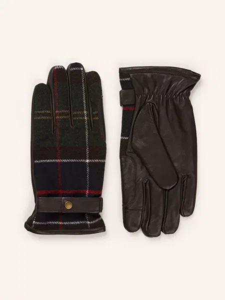 Barbour Rukavice zelená / tmavě hnědá / tmavě modrá