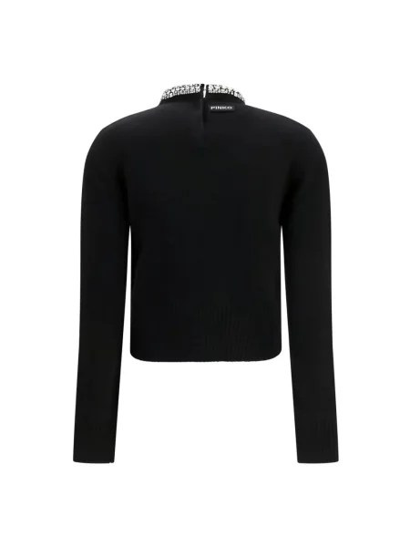 Sweter Pinko z dekoltem w serek czarny