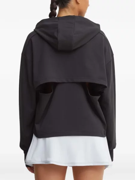 Lung hanorac Adidas din canvas alb