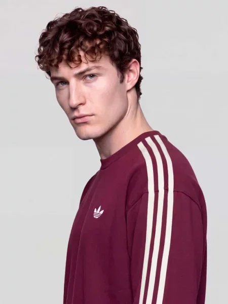 T-shirt z lnu z paskami w kontrastowym kolorze Adidas Originals