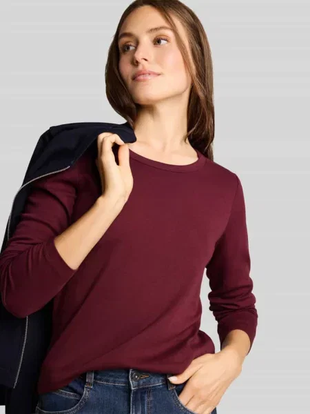Bluzka z długim rękawem o kroju regular fit z czystej bawełny Tom Tailor