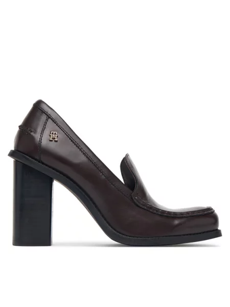 Loafersy Tommy Hilfiger s hranatými špičkami hnedá