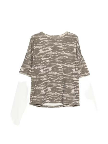 Tricou Rhude cu imagine cu model camuflaj verde