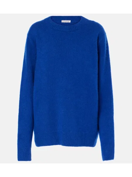 Pulover The Row de mătase albastru