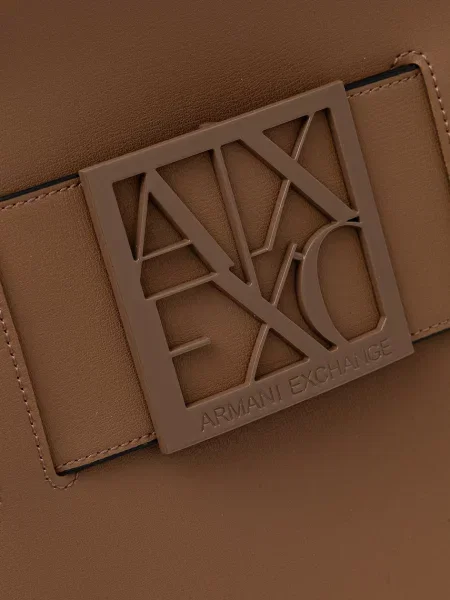 Műbőr shopper táska Armani Exchange bézs